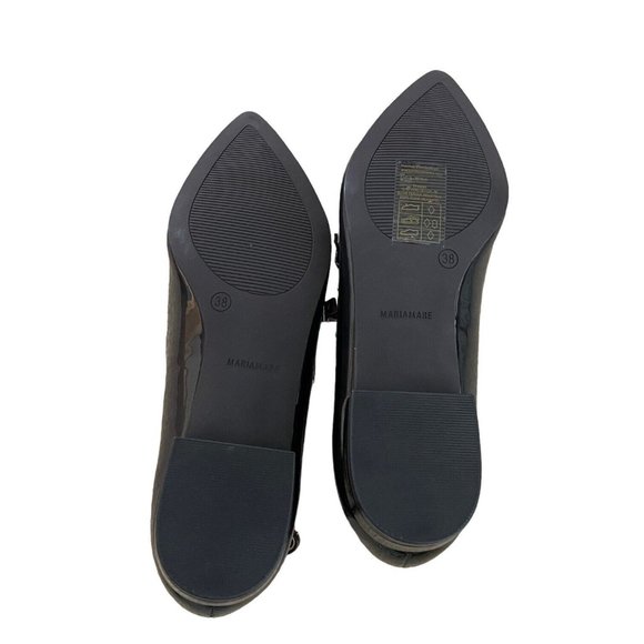 Mariamare Studded Strappy Flats Black 7 Patent Buckle - Picture 9 of 9